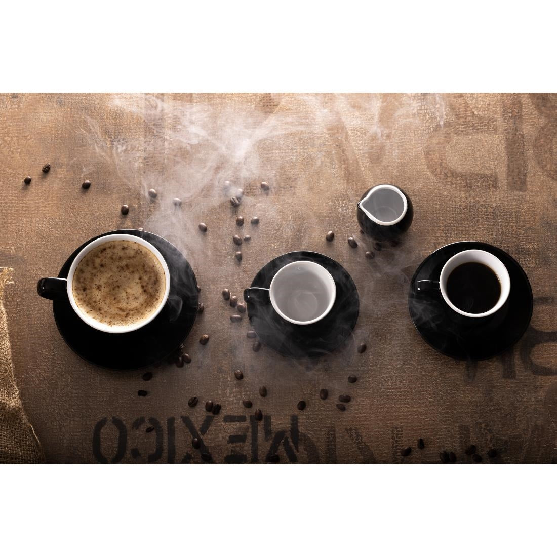 CU955 Olympia cafe espresso schoteltje zwart (12 stuks)