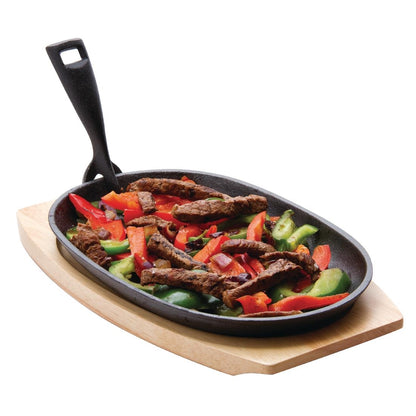 GJ557 Olympia gietijzeren schaal/sizzle platter ovaal 28x19cm