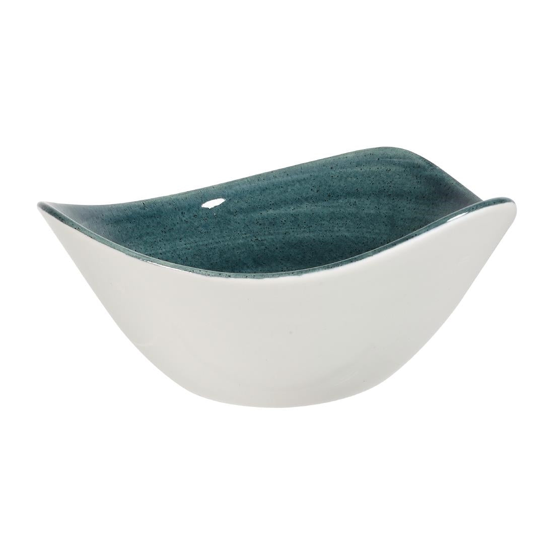 FA596 Churchill Stonecast Patina Rustic Teal Driehoekige Kom 15.2cm (12 stuks)