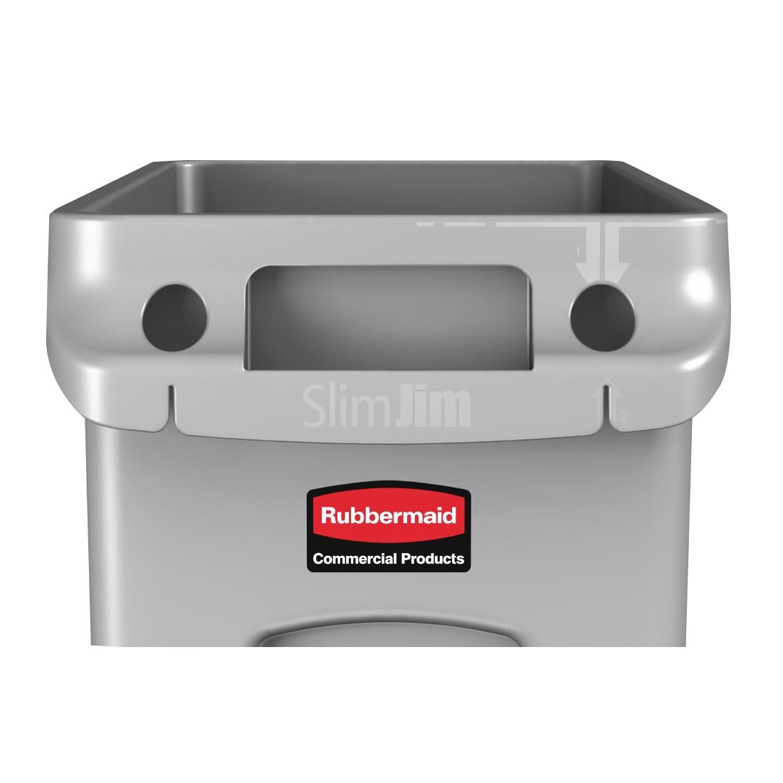 F649 Rubbermaid Slim Jim container met luchtsleuven 87Ltr