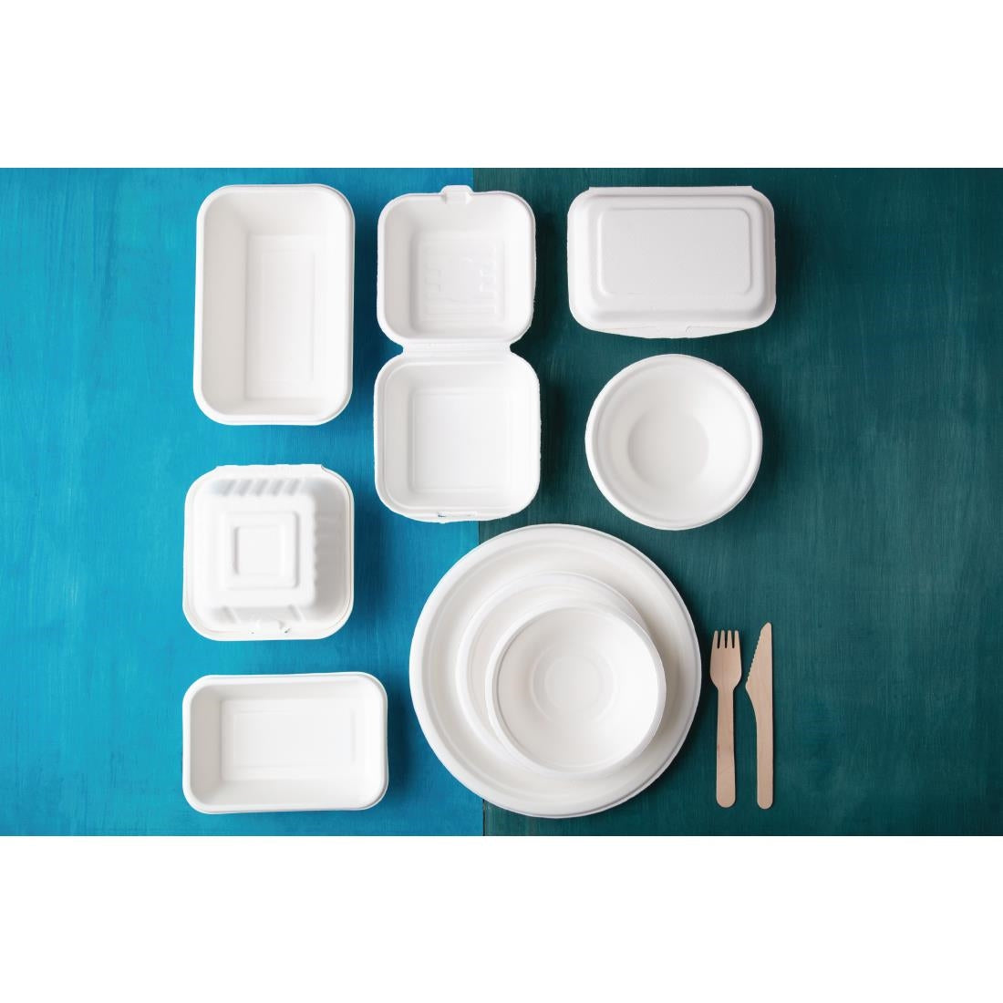 CW905 Fiesta Compostable composteerbare bagasse borden 17,9cm (50 stuks)