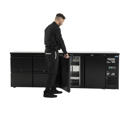 GL456 Polar U-serie dubbele deur back bar toonbank koelkast met laden
