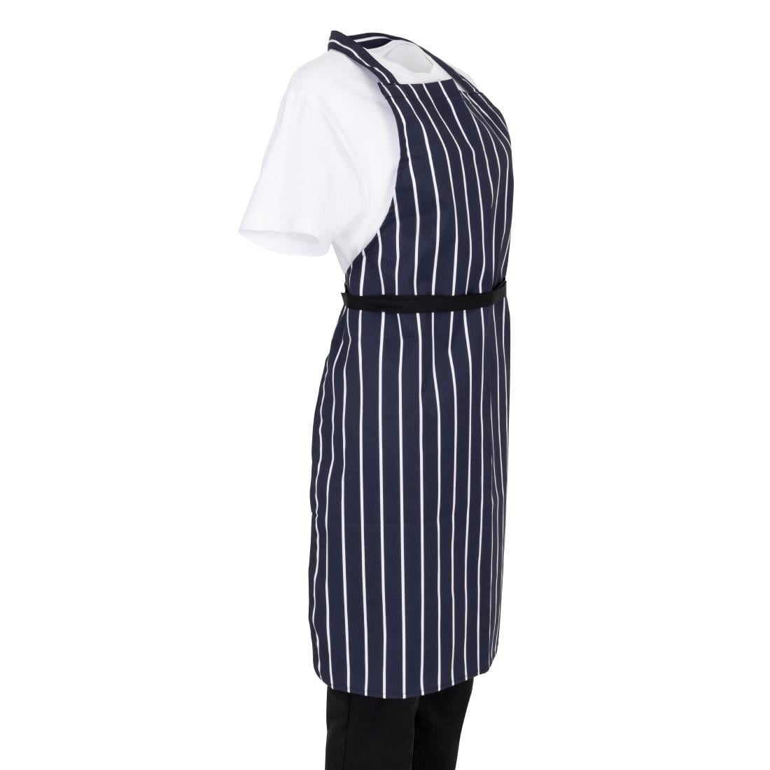 A530 Whites halterschort blauw-wit gestreept