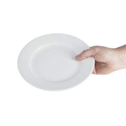 CB480 Olympia Whiteware Borden Met Brede Rand 23cm (12 Stuks)