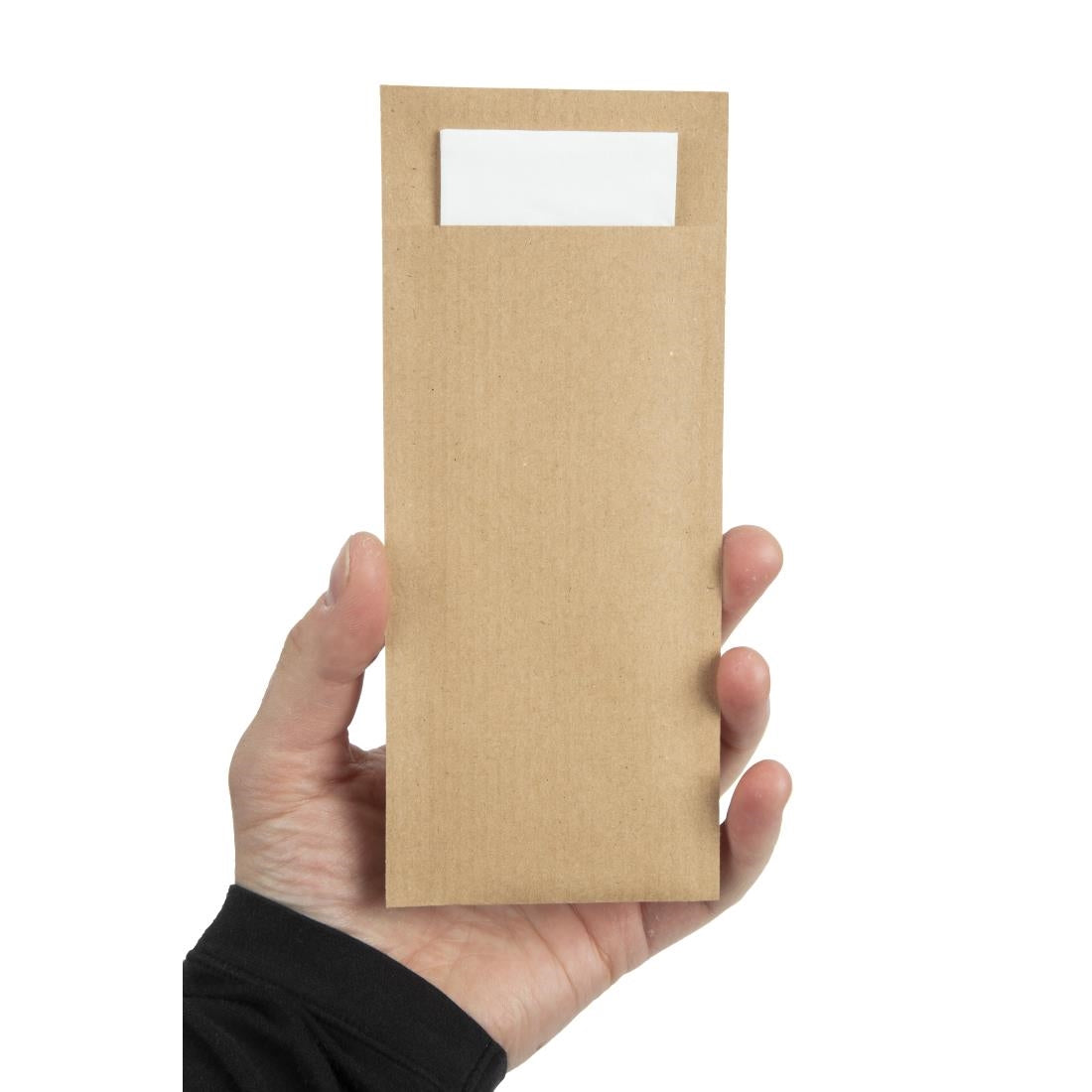 CK235 Europochette Bruin Bestekzakje met Wit Servet (500 stuks)