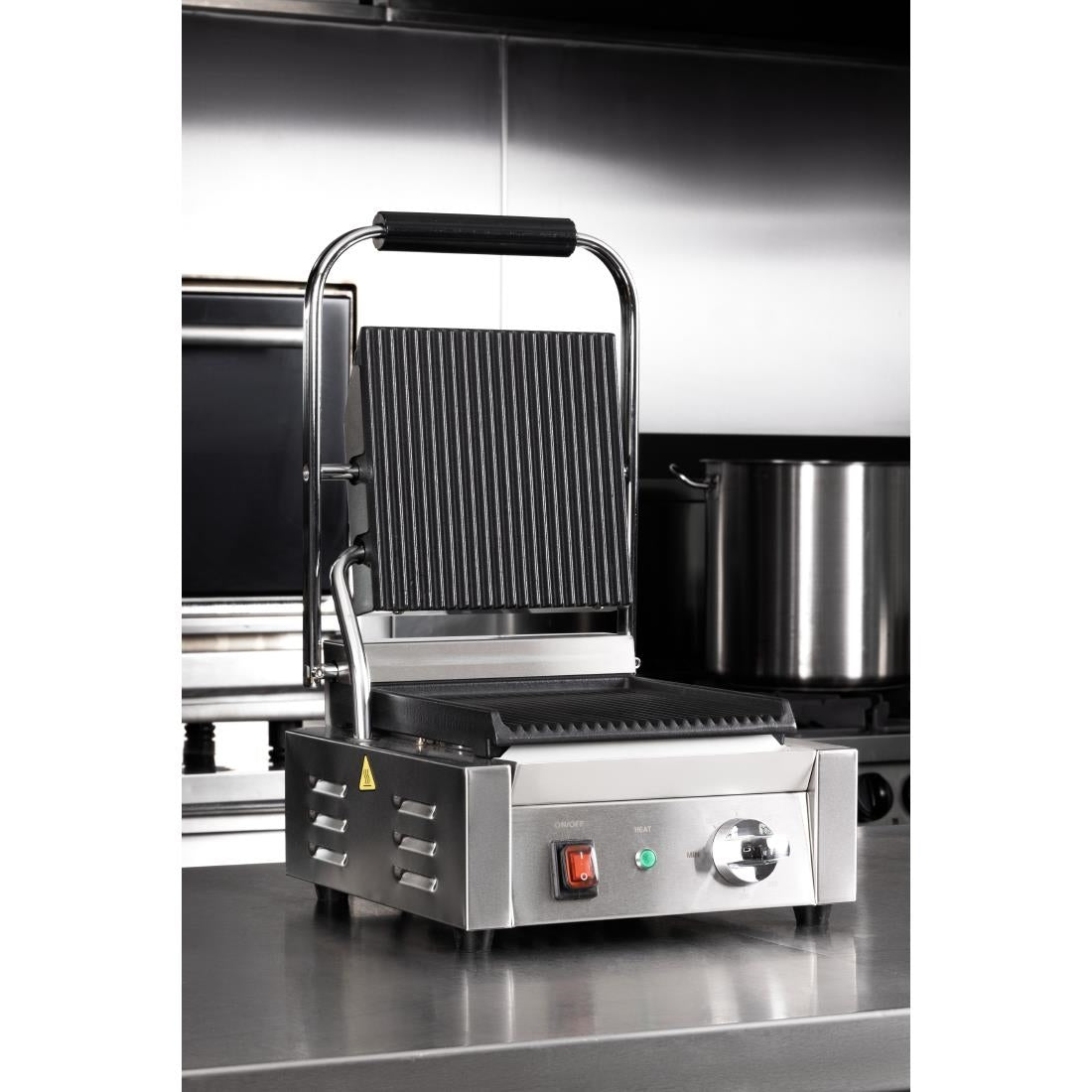 CU600 Buffalo Dubbele Contactgrill Geribbelde Platen
