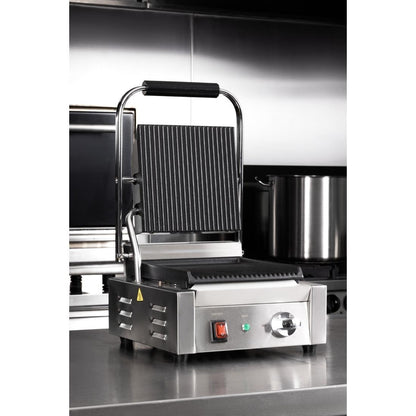 CU600 Buffalo Dubbele Contactgrill Geribbelde Platen