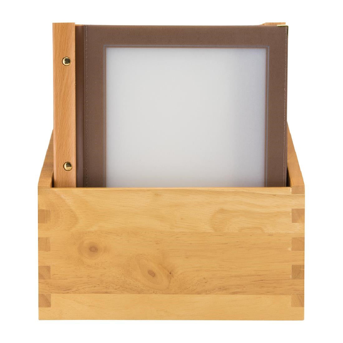 H762 Securit menumappen set met houten box A4 bruin (20 stuks)