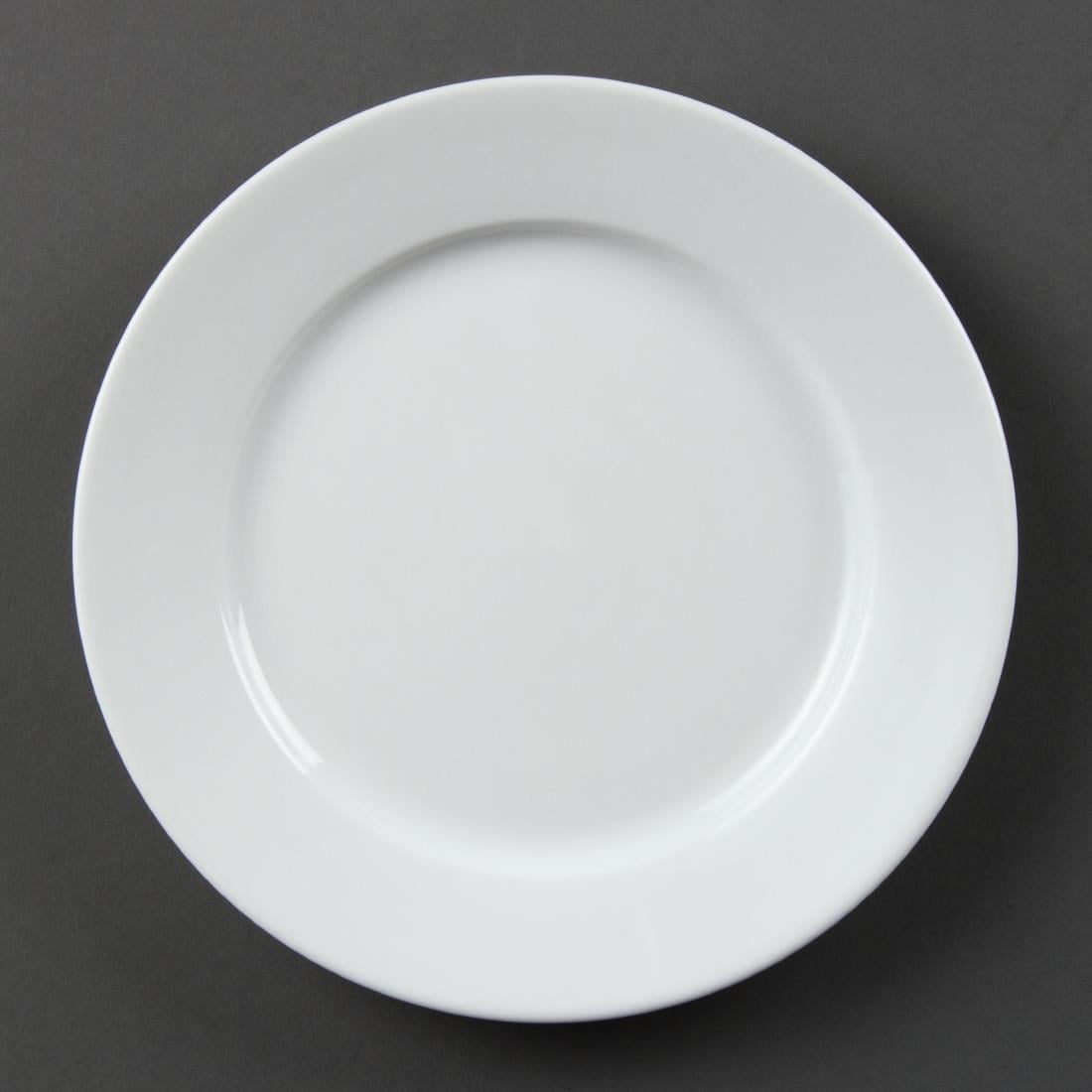CB479 Olympia Whiteware Witte Borden Met Brede Rand 202mm (12 Stuks)