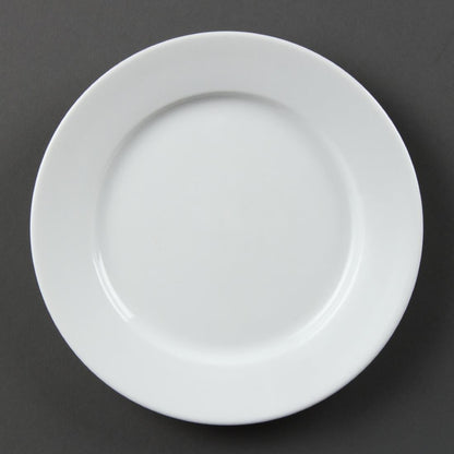 CB479 Olympia Whiteware Witte Borden Met Brede Rand 202mm (12 Stuks)