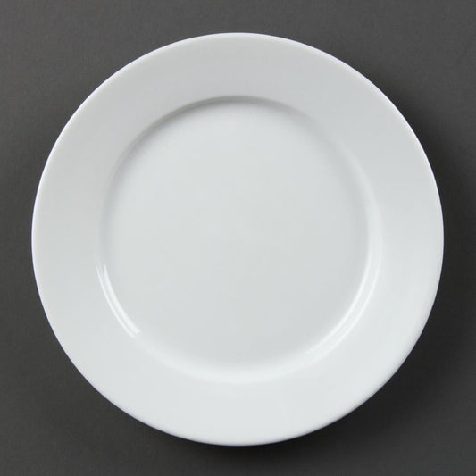CB479 Olympia Whiteware Witte Borden Met Brede Rand 202mm (12 Stuks)