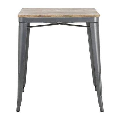 HZ813 Bolero Bistro Eettafel Met Lattenblad Van Mangohout En Donkergrijze Poot 650mm