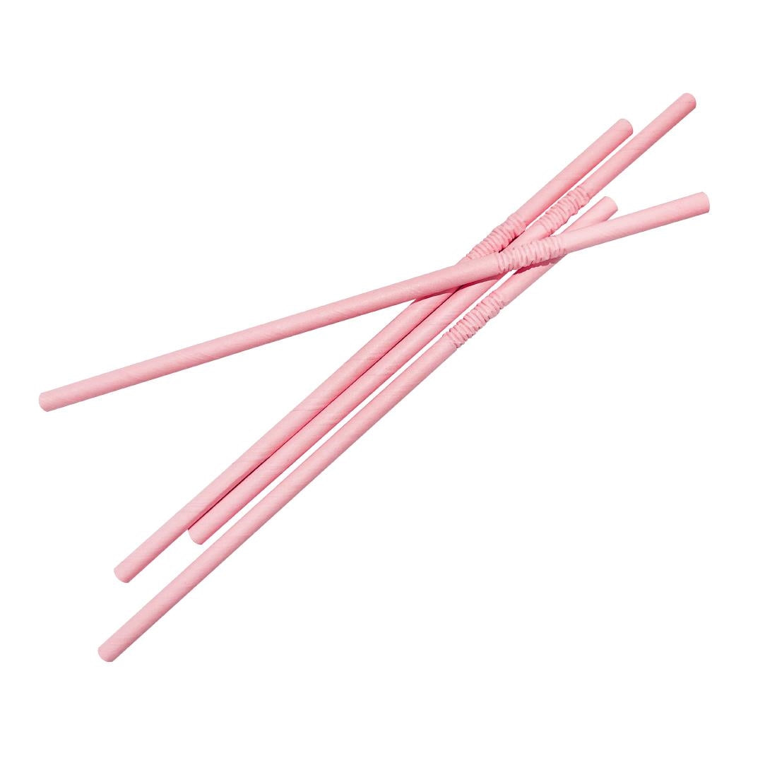 FB144 Fiesta Compostable composteerbare papieren buigrietjes roze (250 stuks)