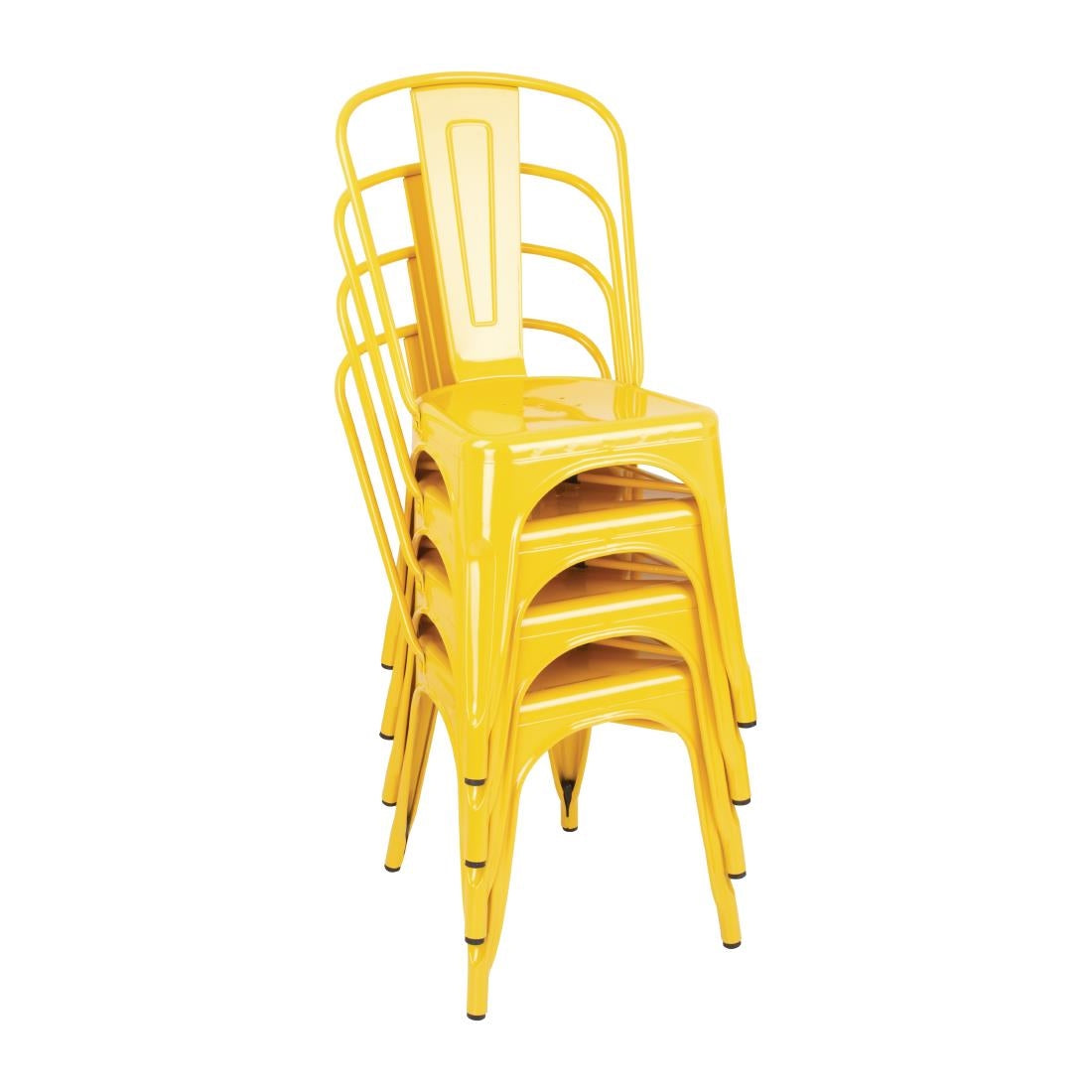 DK292 Bolero Bistro Stalen Bijzetstoelen Geel (4 Stuks)