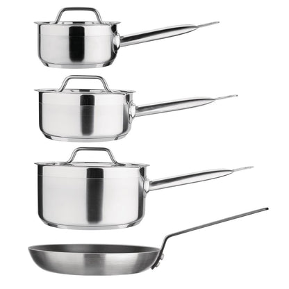 SA689 Nisbets Essentials Cook Like A Pro 4-Delige Steelpan- En Koekenpannenset