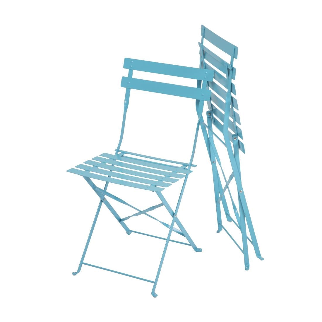 GK982 Bolero stalen opklapbare stoelen turquoise (2 stuks)