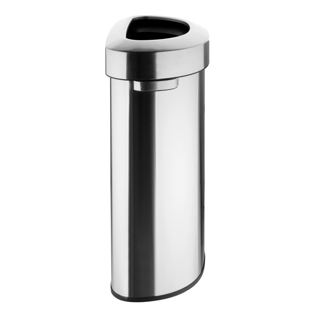 HT463 Bolero 'D' Vorm Geborsteld Stalen Prullenbak Met Open Deksel 86Ltr