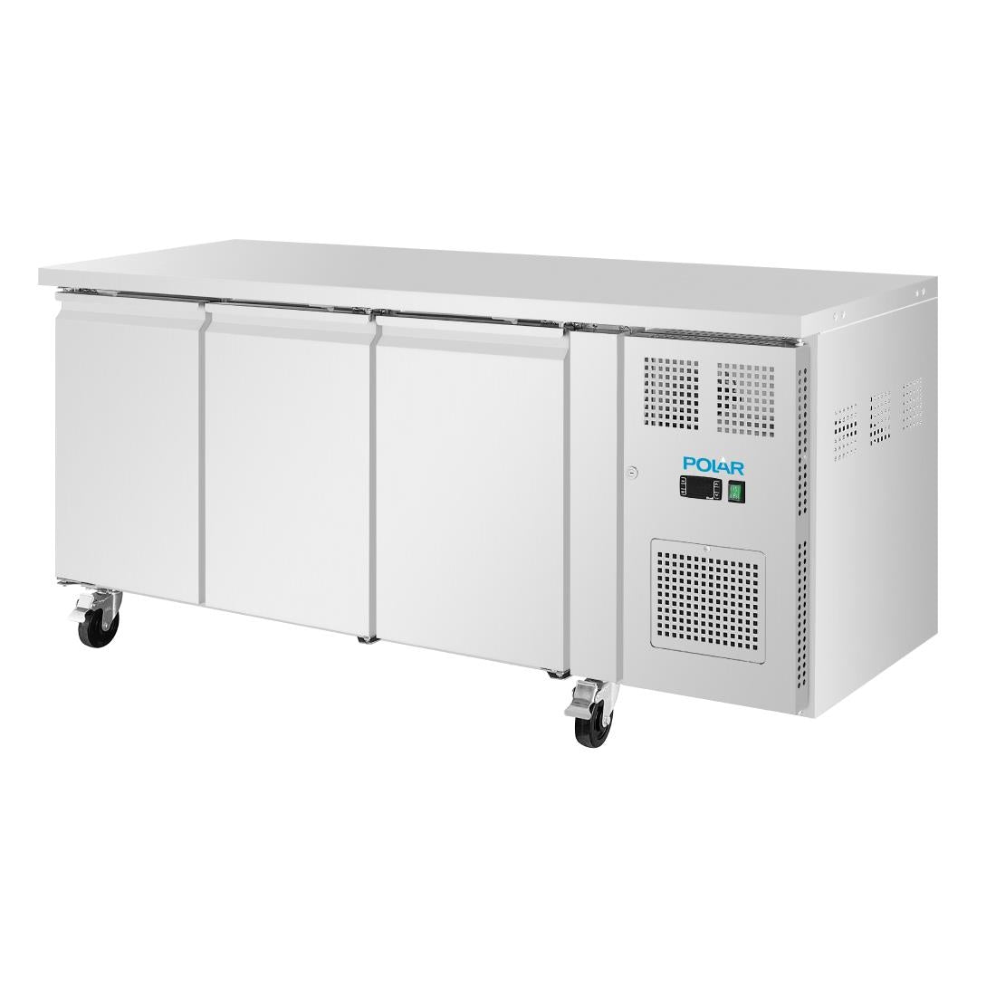 UA106 Polar U-Series Drie-deurs smalle koelwerkbank 231Ltr