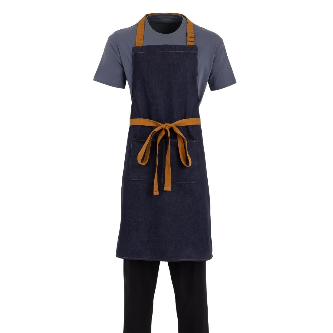 B980 Southside halterschort blauw denim