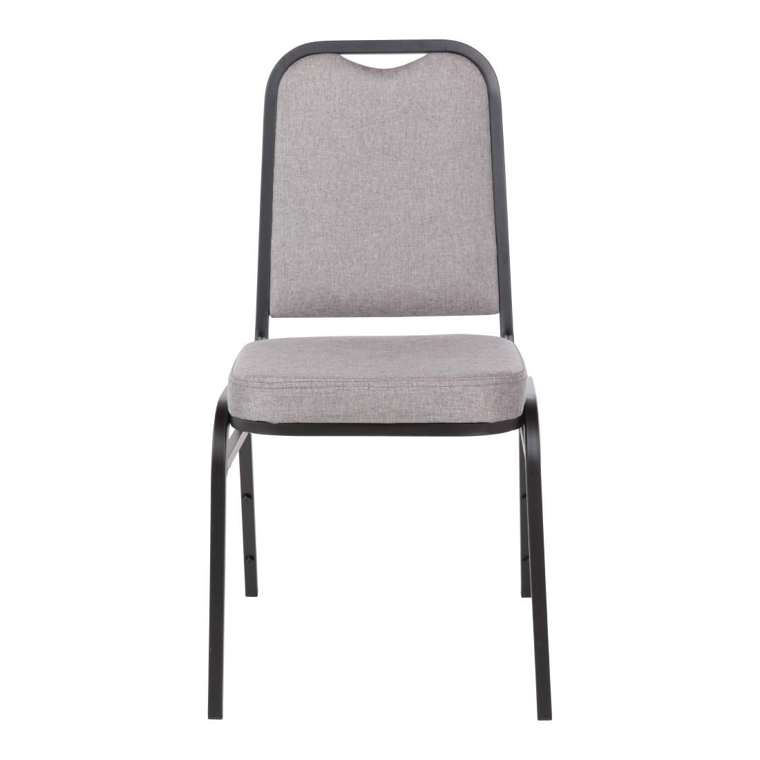 DA602 Bolero stalen stapelstoel met vierkante rugleuning grijs (4 stuks)