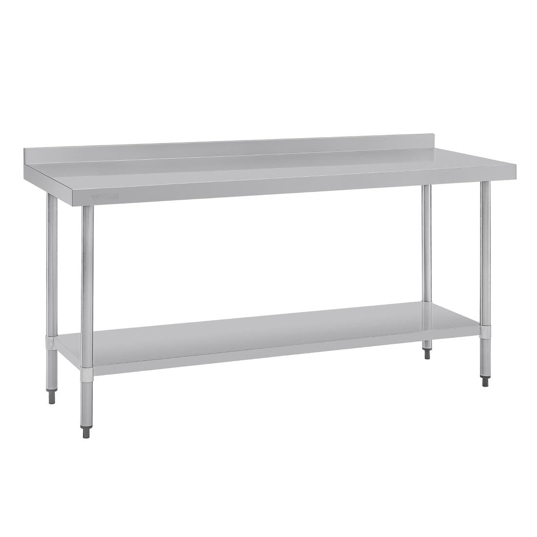 T383 Vogue RVS werktafel met achteropstand 90x180x60cm