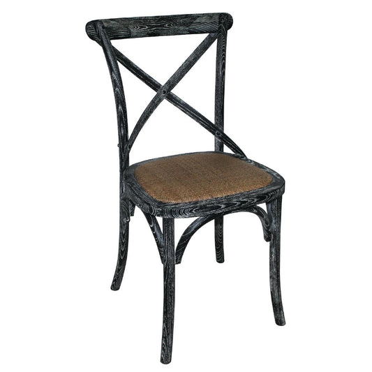 GG654 Bolero houten stoel met gekruiste rugleuning black wash (2 stuks)