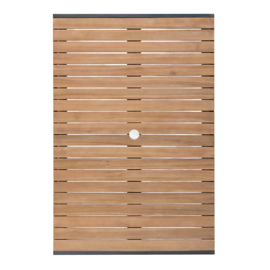 DS153 Bolero rechthoekige stalen en acaciahouten tafel 120x80cm