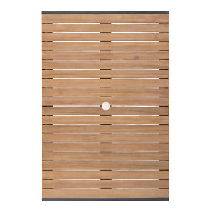 DS153 Bolero rechthoekige stalen en acaciahouten tafel 120x80cm