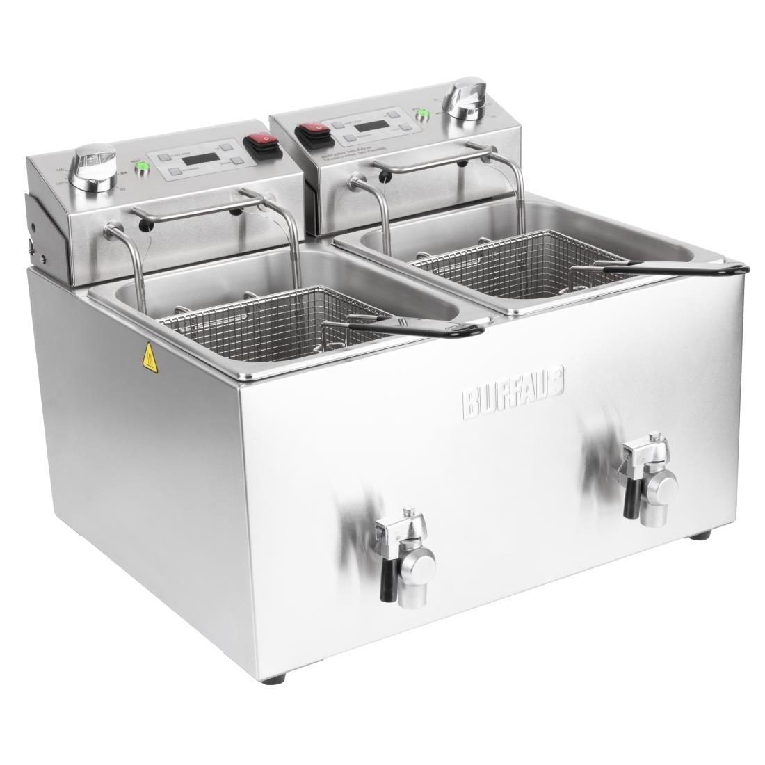 CU621 Buffalo Dubbele Elektrische Friteuse Met Timer 2X8Ltr