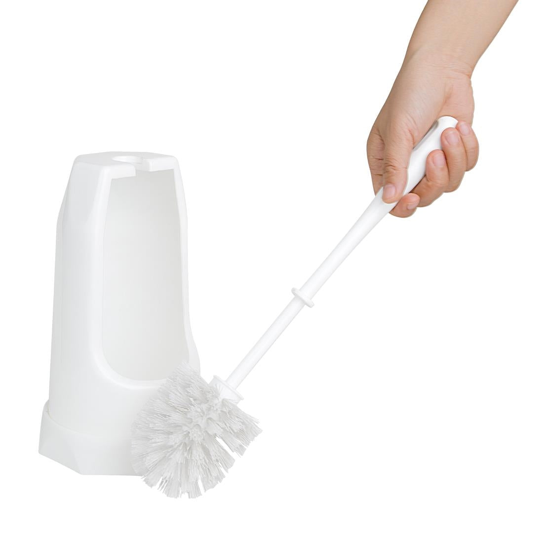 HX386 Jantex ronde toiletborstel & houder - Wit