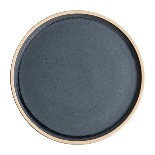FA300 Olympia Canvas platte ronde borden blauw graniet 18cm (6 stuks)