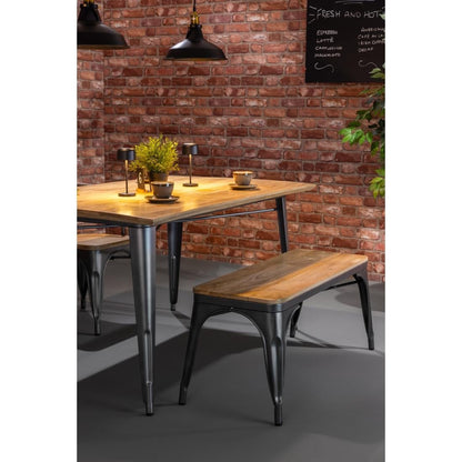 HZ815 Bolero Bistro Bank Met Mangohout En Donkergrijze Poten 1000mm (2 stuks)