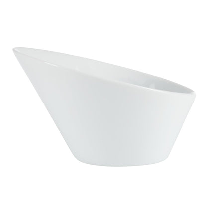 CB079 Olympia Whiteware Ovale Hellende Kommen 13,3x15,4cm (4 Stuks)