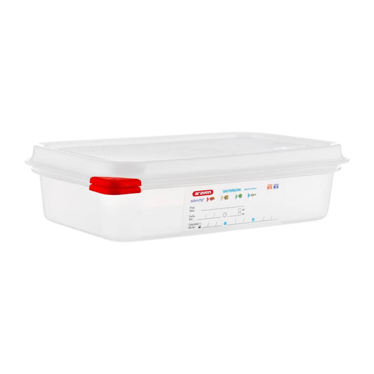 GL263 Araven GN 1/4 voedseldoos met deksel 1,8Ltr (4 stuks)