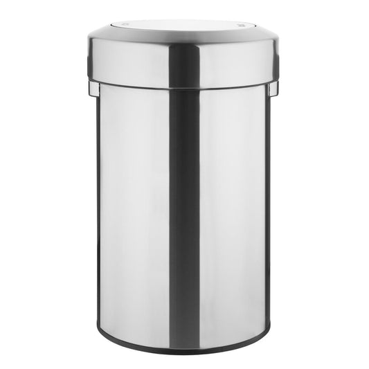 HT461 Bolero Geborsteld Stalen Prullenbak Met Swingdeksel 70Ltr