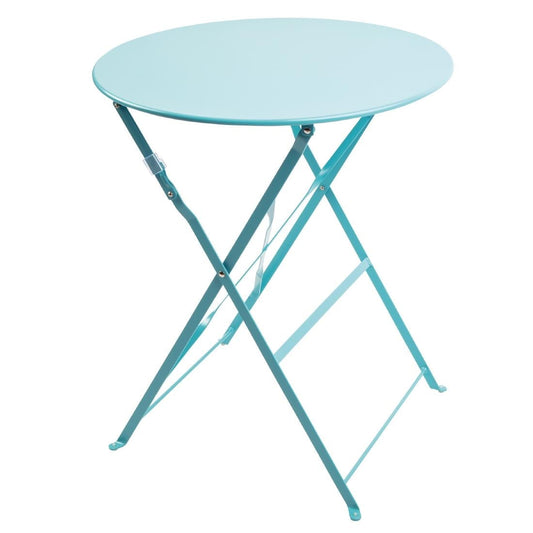 GK983 Bolero ronde stalen opklapbare tafel turquoise 59,5cm
