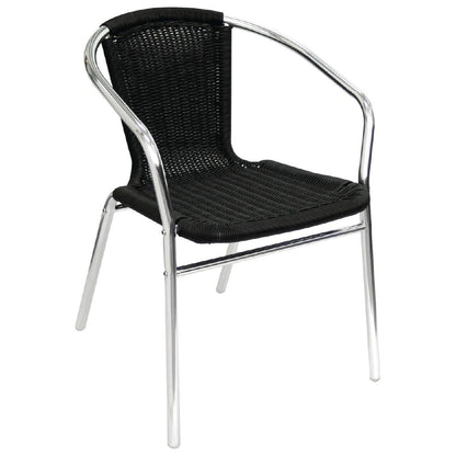 U507 Bolero aluminium en polyrotan stoelen zwart (4 stuks)