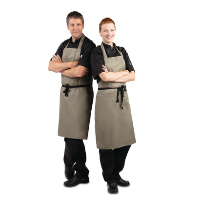 B427 Whites halterschort polyester-katoen olijfgroen