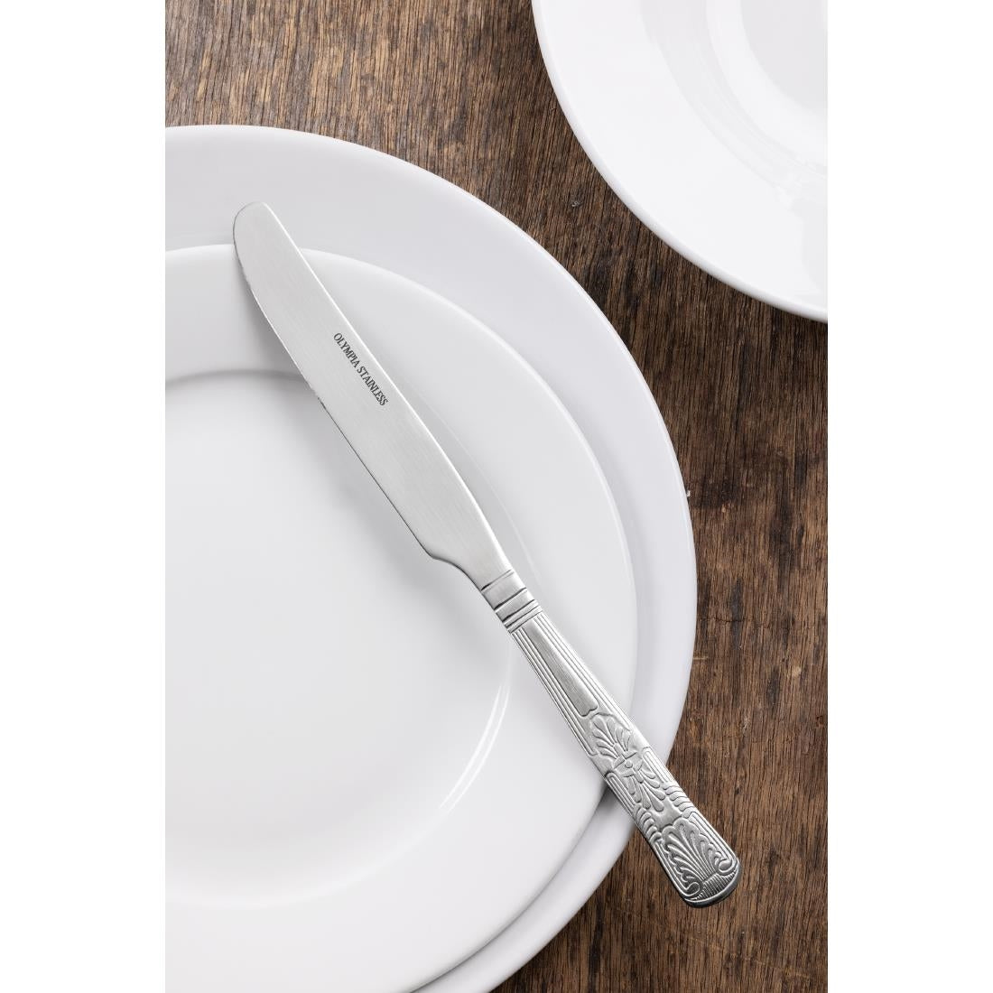 D682 Olympia Kings tafelmessen met massief heft 24,2cm (12 stuks)