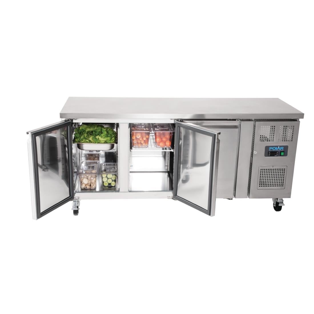 G378 Polar U-serie 3-deurs koelwerkbank 339L