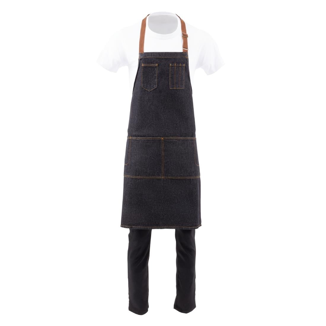 B721 Chef Works Urban Memphis kort schort indigo