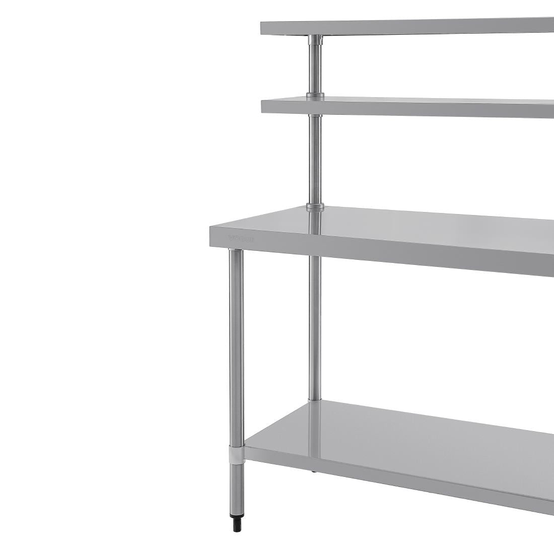 CC359 Vogue RVS werktafel met wandplanken 120cm