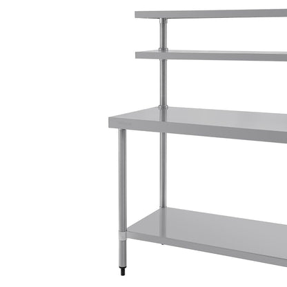 CC359 Vogue RVS werktafel met wandplanken 120cm