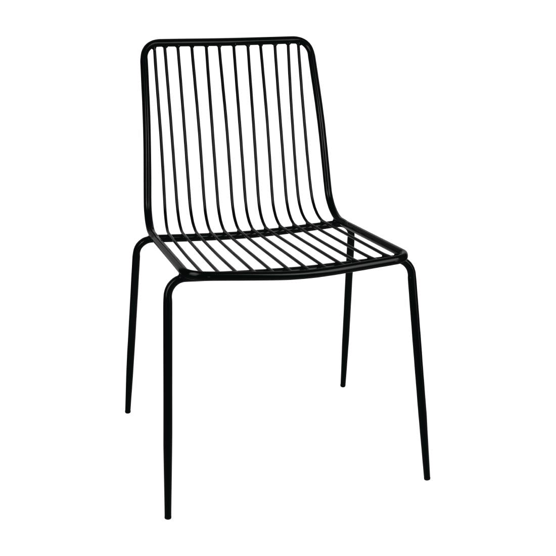 FB874 Bolero RVS eetkamerstoelen zwart (4 stuks)