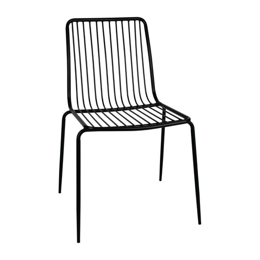 FB874 Bolero RVS eetkamerstoelen zwart (4 stuks)