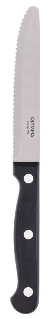 CS716 Olympia steakmessen met ronde punt zwart (12 stuks)