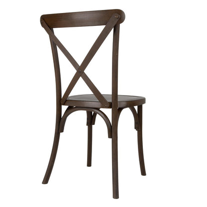 HW281 Bolero Manhattan Cross-Back Harsstoelen Donker Hout Effect (4 stuks)