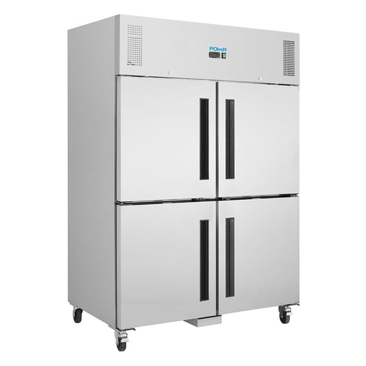 CW195 Polar G-serie Gastro 2-deurs koeling met gedeelde deuren 1200L