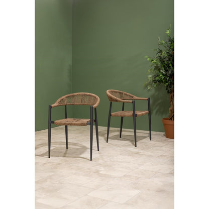 HZ591 Bolero Eden PE gevlochten rattan outdoor armstoelen naturel (4 stuks)