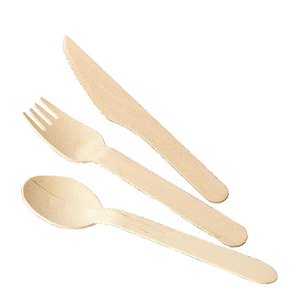 CD904 Fiesta Compostable biologisch afbreekbare houten dessertlepels 16,6cm (100 stuks)